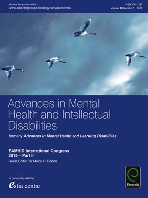 cover image of Advances in Mental Health and Intellectual Disabilities, Volume 10, Number 1